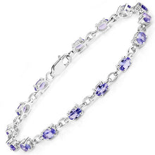 Load image into Gallery viewer, 3.12 Carat Genuine Tanzanite .925 Sterling Silver Bracelet
