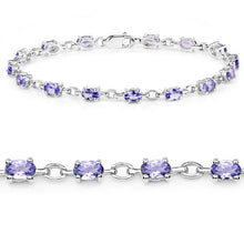 Load image into Gallery viewer, 3.12 Carat Genuine Tanzanite .925 Sterling Silver Bracelet
