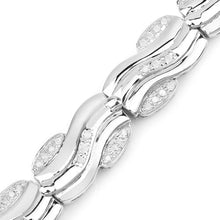 Load image into Gallery viewer, 0.84 Carat Genuine White Diamond .925 Sterling Silver Bracelet
