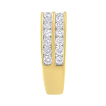 Load image into Gallery viewer, 10K Yellow Gold Two-Row Diamond Band Ring (1 Cttw, J-K Color, I1-I2 Clarity) - Size 6
