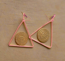 Load image into Gallery viewer, .999 Copper Triangle Earrings
