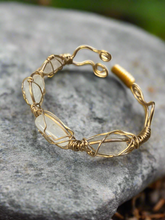 Load image into Gallery viewer, Brass And Clear Quartz Custom Bracelet
