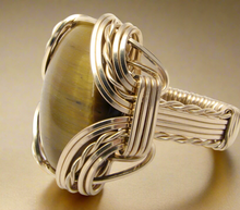 Load image into Gallery viewer, 14 kt Gold Tiger's Eye Custom Wire Wrapped Ring
