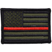 Load image into Gallery viewer, Thin Red Line Firefighter American Flag - 2x3 Hat Patch

