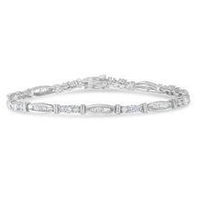 Load image into Gallery viewer, 10K White Gold Geometric Pattern Diamond Tennis Bracelet (3 cttw, H-I Color, SI2-I1 Clarity)

