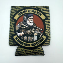 Load image into Gallery viewer, TGJ Neoprene TactiCooler - Beware of Old Men In Dangerous Professions
