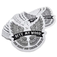 Load image into Gallery viewer, BiteMyWood Black and White Stickers 2 Choices of High Quality Pre Peelable

