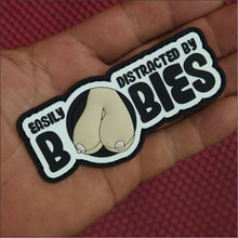 Load image into Gallery viewer, &quot;Fun Size Boobs&quot; - Easily Distracted By Boobies (Uncensored) - 4 inch PVC Patch -
