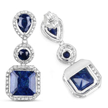 Load image into Gallery viewer, 11.62 Carat Dyed Sapphire .925 Sterling Silver Earrings
