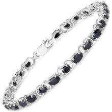 Load image into Gallery viewer, 7.41 Carat Genuine Black Sapphire .925 Sterling Silver Bracelet
