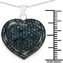 Load image into Gallery viewer, 1.25 Carat Genuine Blue Diamond .925 Sterling Silver Pendant
