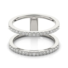 Load image into Gallery viewer, 14k White Gold Dual Band Design Ring with Diamonds (1/3 cttw)
