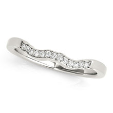 Load image into Gallery viewer, 14k White Gold Wavy Style Diamond Wedding Ring (1/15 cttw)
