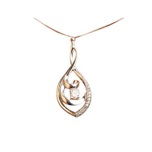 Load image into Gallery viewer, 10K White Gold 1/4 Cttw Brilliant-Cut Round Diamond Spiral Link 18" Pendant Necklace (I-J Color, I2-I3 Clarity)
