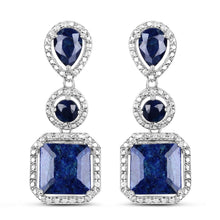 Load image into Gallery viewer, 11.62 Carat Dyed Sapphire .925 Sterling Silver Earrings
