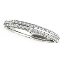 Load image into Gallery viewer, 14k White Gold Two-Row Pave Set Diamond Wedding Band (1/4 cttw)

