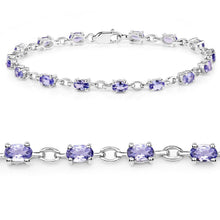 Load image into Gallery viewer, 3.12 Carat Genuine Tanzanite .925 Sterling Silver Bracelet
