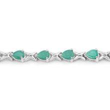 Load image into Gallery viewer, 3.08 Carat Genuine Emerald .925 Sterling Silver Bracelet
