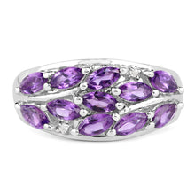Load image into Gallery viewer, 1.67 Carat Genuine  Amethyst and White Topaz .925 Sterling Silver Ring
