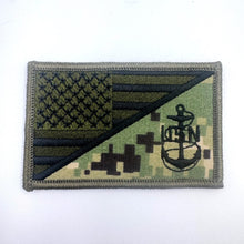 Load image into Gallery viewer, Navy Chief Petty Officer Anchor USA Flag - 2.25x3.5 Patch
