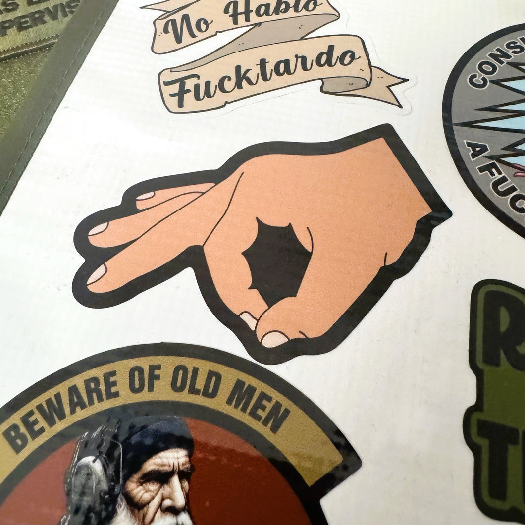 STICKER - Gotcha Circle Fingers - If you look you get hit! -  3