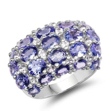 Load image into Gallery viewer, 7.29 Carat Genuine Tanzanite and White Topaz .925 Sterling Silver Ring
