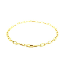 Load image into Gallery viewer, 14k Yellow Gold Anklet with Flat Hammered Oval Links
