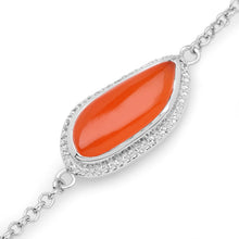 Load image into Gallery viewer, 5.50 Carat Genuine Carnelian And White Topaz .925 Sterling Silver Bracelet
