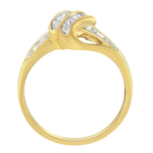 Load image into Gallery viewer, 10K Yellow Gold Plated .925 Sterling Silver 1.0 Cttw Diamond Flower Cluster Open Halo Floral Ring (J-K Color, I2-I3 Clarity) - Size 6
