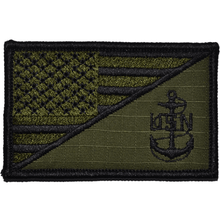 Load image into Gallery viewer, Navy Chief Petty Officer Anchor USA Flag - 2.25x3.5 Patch
