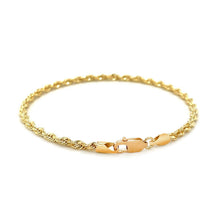 Load image into Gallery viewer, 2.75mm 10k Yellow Gold Solid Diamond Cut Rope Bracelet
