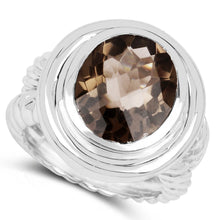Load image into Gallery viewer, 6.59 Carat Genuine Smoky Quartz .925 Sterling Silver Ring
