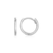 Load image into Gallery viewer, 14k White Gold Petite Polished Round Hoop Earrings
