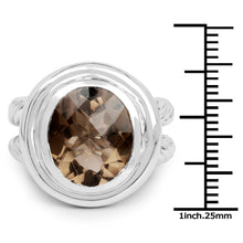 Load image into Gallery viewer, 6.59 Carat Genuine Smoky Quartz .925 Sterling Silver Ring
