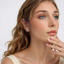 Load image into Gallery viewer, 925 Sterling Silver Earrings with Plated White Gold and CZ
