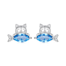 Load image into Gallery viewer, 925 Sterling Silver 0.8cm White Gold Plated CZ Earrings for Women

