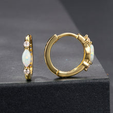 Load image into Gallery viewer, 925 Sterling Silver Moissanite and Opal White Gold Plated Earrings for Women
