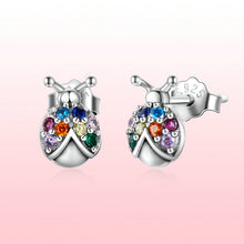Load image into Gallery viewer, 925 Sterling Silver Earrings with Oxidized Finish and Pavé Setting CZ
