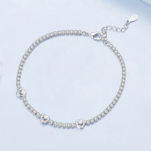 Load image into Gallery viewer, 925 Sterling Silver &amp; Pavé Setting CZ Bracelet with White Gold Plating for Women
