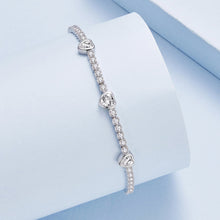 Load image into Gallery viewer, 925 Sterling Silver &amp; Pavé Setting CZ Bracelet with White Gold Plating for Women
