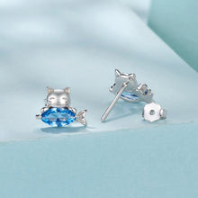 Load image into Gallery viewer, 925 Sterling Silver 0.8cm White Gold Plated CZ Earrings for Women

