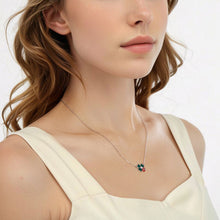 Load image into Gallery viewer, 925 Sterling Silver Necklace with Enamel, White Gold Plated, 40+5 cm Chain Length, Women's Jewelry
