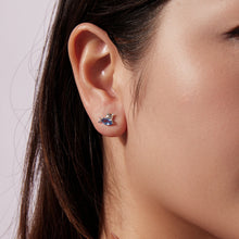 Load image into Gallery viewer, 925 Sterling Silver 0.8cm White Gold Plated CZ Earrings for Women

