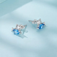 Load image into Gallery viewer, 925 Sterling Silver 0.8cm White Gold Plated CZ Earrings for Women
