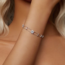 Load image into Gallery viewer, 925 Sterling Silver 5.0mm Moissanite Bracelet with CZ and White Gold Plating for Women
