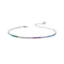 Load image into Gallery viewer, 925 Sterling Silver Pave Setting White Gold Bracelet 160+60mm for Women
