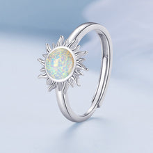 Load image into Gallery viewer, 925 Sterling Silver Translucent Opal Platinum Plated Ring

