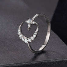 Load image into Gallery viewer, 925 Sterling Silver Moissanite 0.25cm White Gold Plated Ring - Size E for Women
