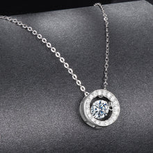 Load image into Gallery viewer, 925 Sterling Silver Moissanite Pendant Necklace for Women - 40+5cm, White Gold Plated, Elegant Jewelry
