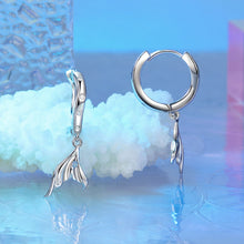 Load image into Gallery viewer, 925 Sterling Silver Earrings with Nano Opal Stone and CZ in White Gold Finish
